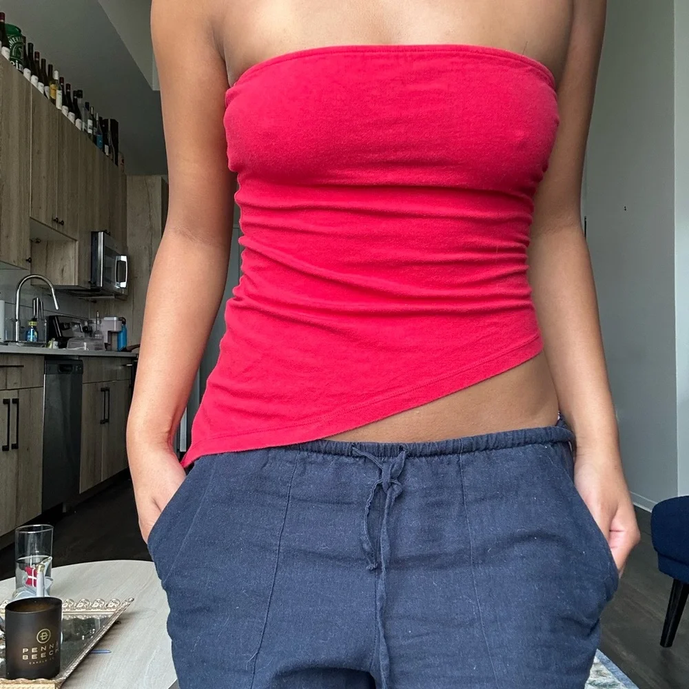 Vintage Red Strapless Tube Top - Picture 1 of 2